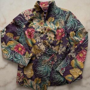Vintage Traditional Chinese Tangzhuang Mandarin Collar Floral Jacket